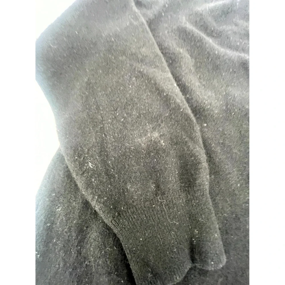 Alan Flusser‎ Sweater Mens Large Black Soft 100% Pure Cashmere Outerwear V-Neck
